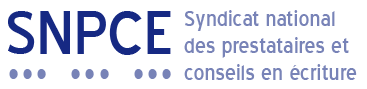 logo du SNPCE, syndicat des prestataires et conseils en écriture